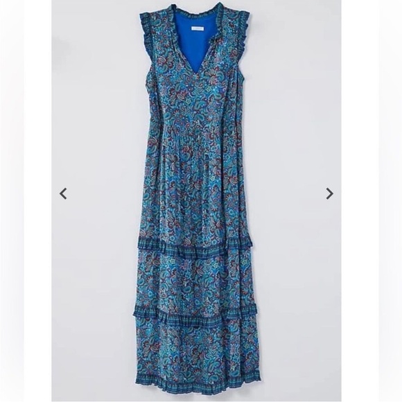 J. Jill Dresses & Skirts - EUC J Jill blue/teal paisley dress. Size Small. Ruffles. Lightweight and flowy